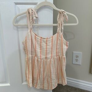 Striped Peach and Cream Women's Top